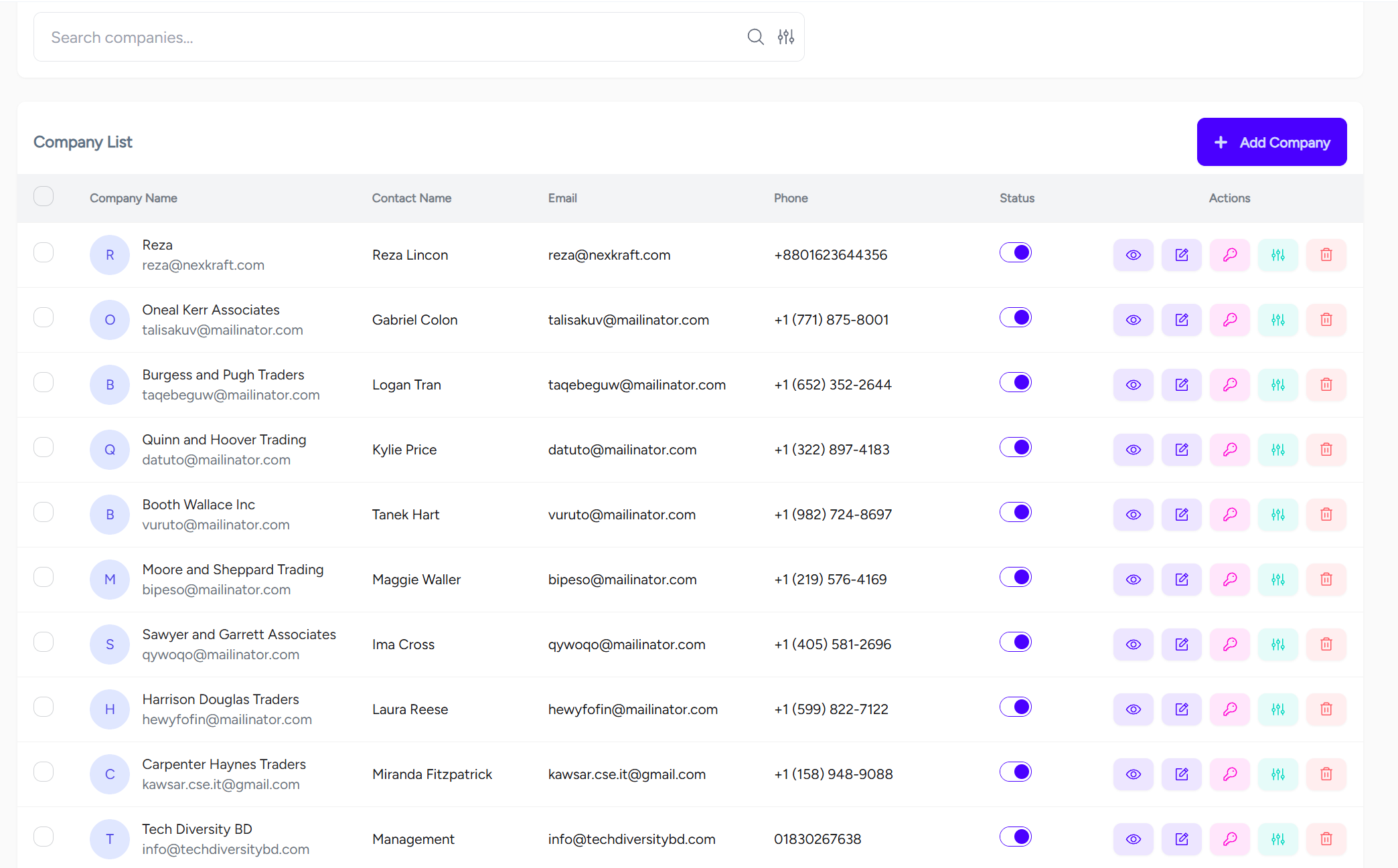 Companies Screenshot Placeholder