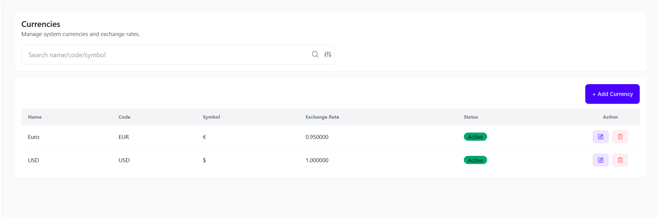 Currencies Screenshot Placeholder